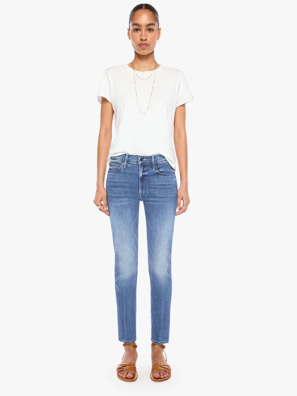MOTHER The Mid Rise Dazzler Ankle Jean We The Animals Blue Size 31
